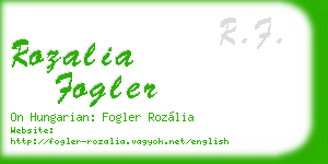 rozalia fogler business card